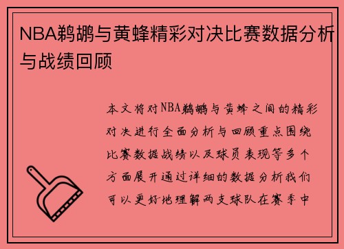 NBA鹈鹕与黄蜂精彩对决比赛数据分析与战绩回顾
